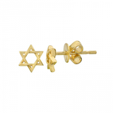 14k gold Jewish Star Earrings