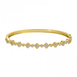 14k gold diamond clover bangle