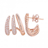 14k gold diamond cage earrings