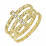 14k yellow gold skinny omega chain diamond bar ring