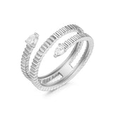 14k gold diamond fluted wrap ring